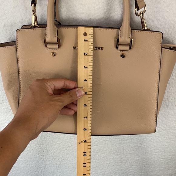 Michael Kors Selma Handbag Women’s Medium Dark Khaki Saffiano Leather Tote - Picture 16 of 16